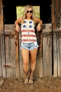 Stars & Stripes Tank Hot country girls, Country girls, Tank 