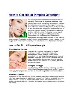How to Get Rid of Pimples Overnight by Andrea Markel - Issuu