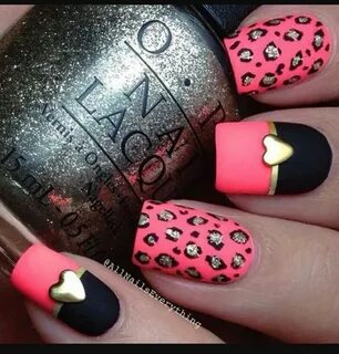 Pin by mariana montoya marin on Uñas Pink nail art, Leopard 