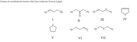 OneClass: Choose all constitutional isomers that have molecu