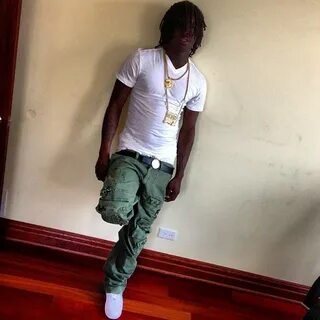 Chief Keef Wearing Moncler Jacket, Versace Belt & Nike Air F