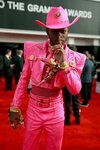 Lil Nas X Slays In Bubblegum Pink Harness On Grammys Red Car