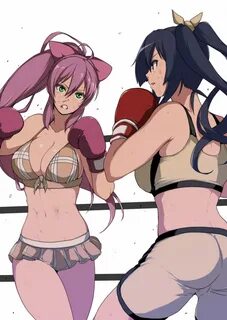 Safebooru - 2girls bangs black hair blood bow boxing boxing 