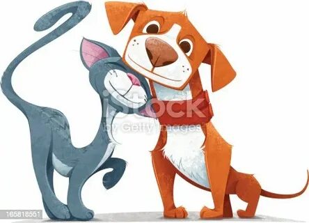 Dogs And Cats Together Cartoons - Сток картинки - iStock
