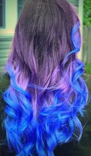 Cool purple and blue bright dip dyed ombre hair #sparks #spa