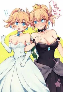 Bowsette & Peach pixiv MUMEI_I Mario Fan Canon イ ラ ス ト, ピ-チ 