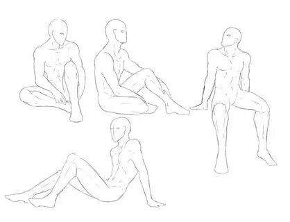 Male Sketch Pose Pack - Sitting Sketch Sketch poses, Drawing
