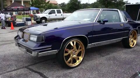Purple and Gold G Body Oldsmobile Cutlass on Gold Forgi's - 