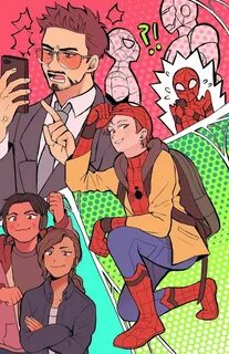 Peter Parker and Tony Stark Marvel spiderman, Marvel fan art