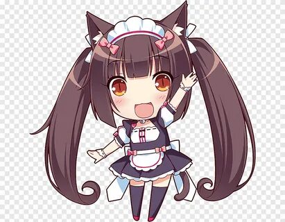 иллюстрация темноволосого женского персонажа, Nekopara Chibi