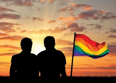 804-Love & Romance-Men Silhouette with Gay Flag-primary - Ph