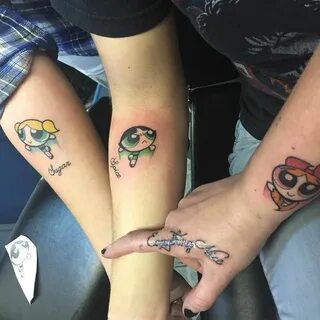 3 Best Friends Power Puff Girls Tattoos Friendship tattoos, 