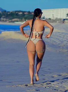 Kim Kardashian - Sexy Huge Ass in Thong Bikini at the Beach 