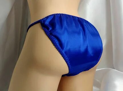 Купить Трусики Handmade Royal Blue Satin String Bikini panti