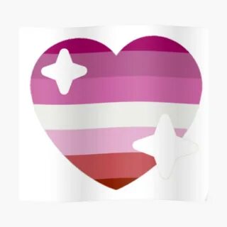 Lesbian Pride Flag Sparkle Heart Emoji Poster By All in one 