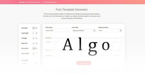 Font Template Generator - Free tool for font designers Behan