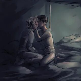 Kissing secretly in the night ;) Eren x armin, Attack on tit