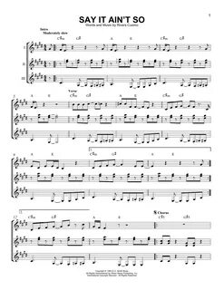 Say It Ain't So Sheet Music Weezer Guitar Ensemble