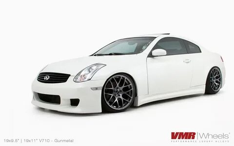 VMR Wheels 19" Gunmetal V710 on Ivory Pearl Infiniti G35. Fl