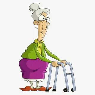 Vector Old Lady, Old Lady Clipart, Vector Character, Cartoon