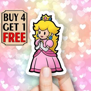Trendy Princess Peach Sticker Cute Paper Mario Stickers Laptop image 0.