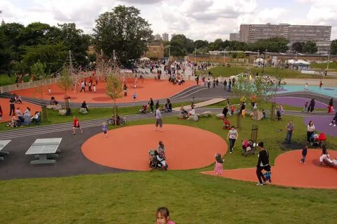 Burgess Park Over 5’s Play Area, Walworth, London landscape 