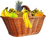 Fruit Basket - Food In Basket - (1280x884) Png Clipart Downl