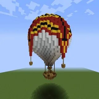 Red Hot Air Balloon - Blueprints for MineCraft Houses, Castl