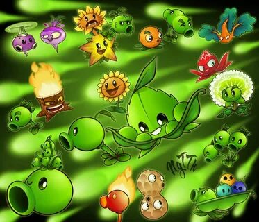 Pvz bunch of plants, featuring Appease-mint family by NgTTh 