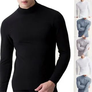Men's Warm Long Sleeve T-shirt Turtleneck Jumper Undershirt 