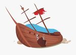 Shipwreck Cartoon Sunken Pirate Ship , Transparent Cartoon, 
