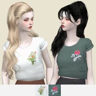 Lana CC Finds Sims 4 clothing, Crop tee, Sims 4