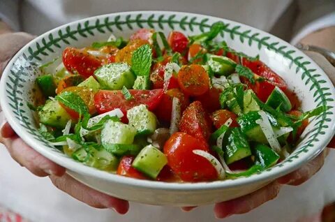 Lebanese Cucumber & Tomato Salad with Mint Recipe Salad side