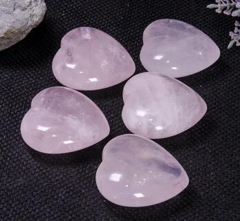 Rose quartz clear pink Gemstone Pendant heart shape Necklace