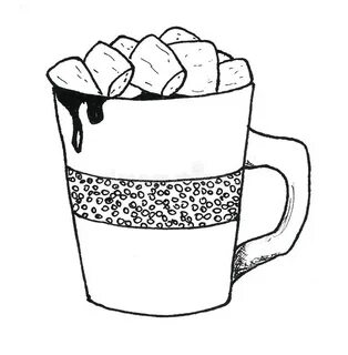 Red Christmas Mug Cocoa Cup of Chocolate Coffee with Marshma