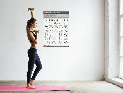 Dumbbell Exercises Workout Poster, NOW LAMINATED - Strength 