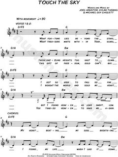 Hillsong United "Touch the Sky" Sheet Music (Leadsheet) in D