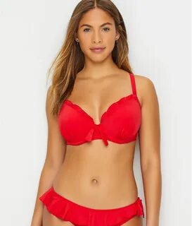 FRILL BIKINISET SIZE 12,14 FITS D CUP NEW HEAVEN ORANGE UNDE