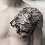 Lion Shoulder Chest Tattoo * Half Sleeve Tattoo Site