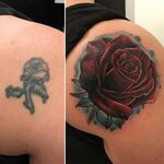 Rose Tattoo Cover Up on Shoulder Blade Best Tattoo Ideas Gal
