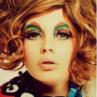 70's fashion Psychedelic fashion, 60s makeup, Rainbow makeup