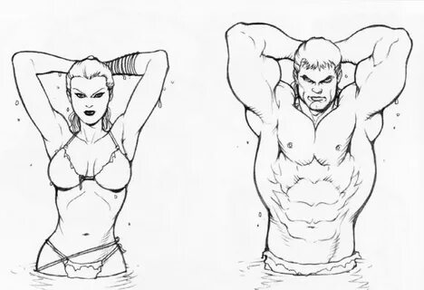 Male and female torso muscle reference for artists. The arti