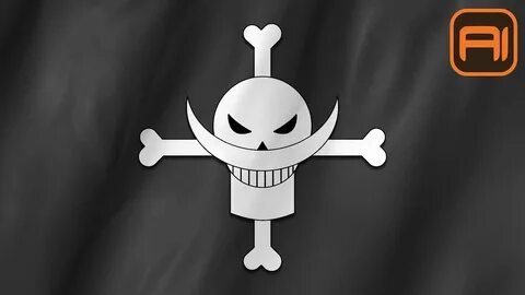 How to design white beard pirate flag one piece vector using