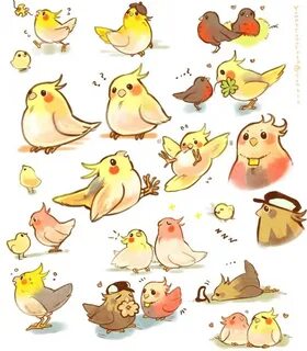 cute bird singing anime - Google Search Bird drawings, Cute 