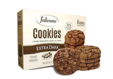 Печенье Falcone Cookies сахарное с темным шоколадом (200 гр)