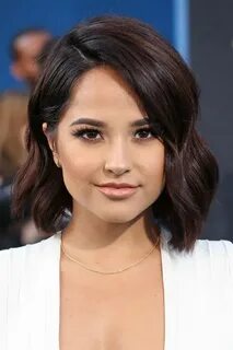 Becky G Wavy Dark Brown Angled Bob, Bob Hairstyle Steal Her 