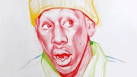 Tyler The Creator Color Pencil Drawing Sketch with Polychrom