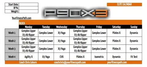 P90X3 Calendar - Your Fitness Path