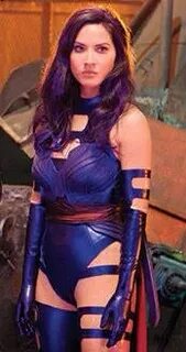 Olivia Munn as Psylocke in X-Men Apocalypse with Purple Hair