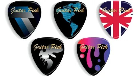 Download the Set of guitar picks or plectrums. 